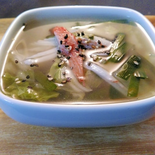 圧力鍋で作るニラと白菜の中華風スープ